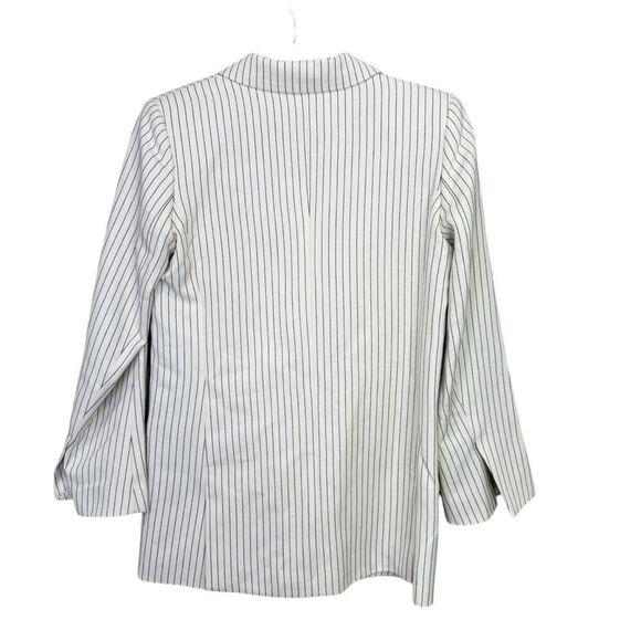 NEW Frame Pinstripe Cotton-Linen Double Breasted Blazer Cream Multi Size 2 - Picture 12 of 14